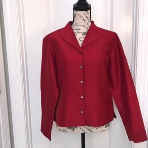 🎄Pure silk red blouse.. Get Ready for Holidays!
